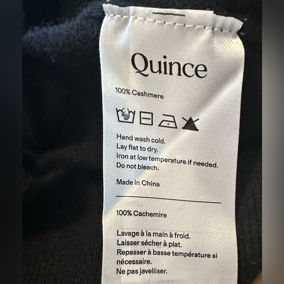 Quince Mongolian Cashmere Shrunken Sweatshirt Black Size XS - Picture 9 of 10